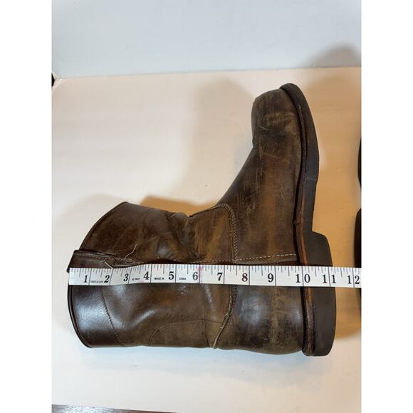 12 D Chippewa Brown Leather Steel Toe Work Boots Slip On Logger Made In USA - Picture 12 of 16